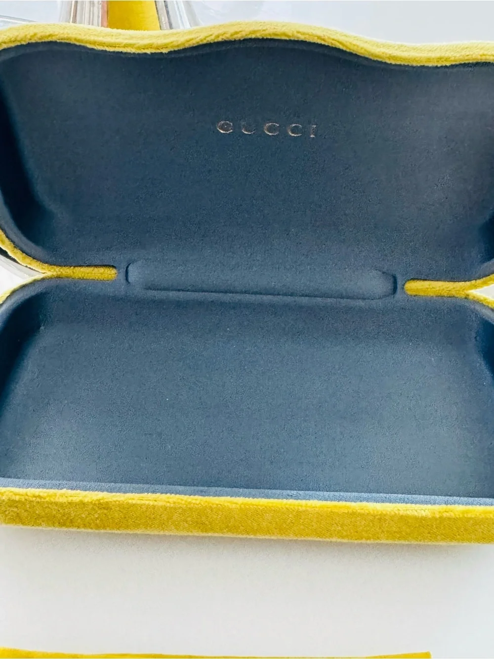 Authentic Gucci GG0355S 005 Gold Rimless Yellow Lens Sunglasses Complete Set Jap